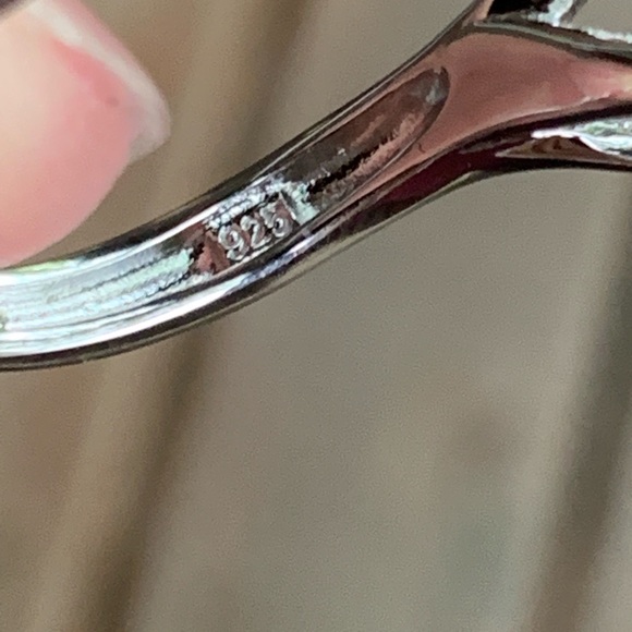 STERLING SILVER 2 STONE RING - Picture 5 of 7